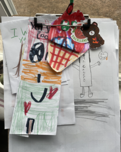 Showing gifts I got from the students